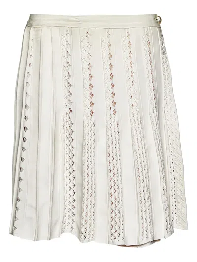 Pre-owned Chanel Open-knit Skirt In Pink