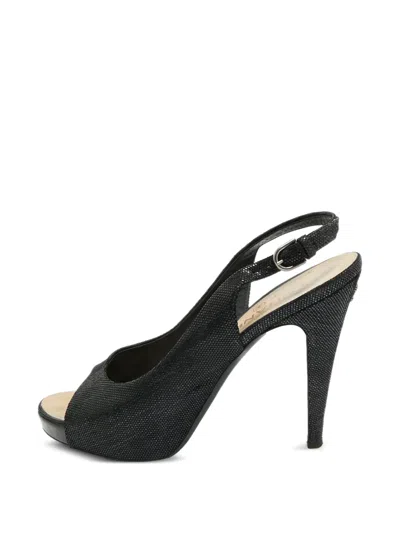 Pre-owned Chanel Open-toe Slingback-strap Pumps In Black