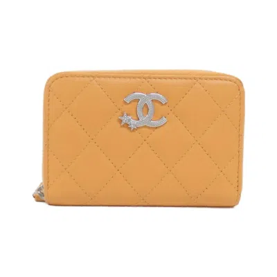 Pre-owned Chanel Orange Leather Coin Purse/coin Case ()