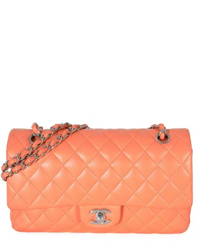 Chanel Orange Quilted Lambskin Medium Classic Double Flap Bag (authentic Pre-  Loved)