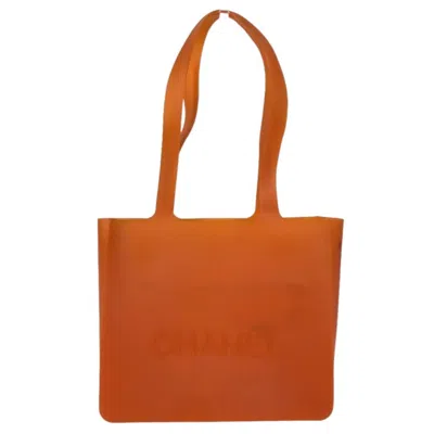Pre-owned Chanel Orange Rubber Beach Bag Shoulder Bag Tote Bag ()