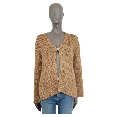 Pre-owned Chanel Orange Yellow Multi Cotton 2017 Oversized Cardigan Sweater 36 Xs