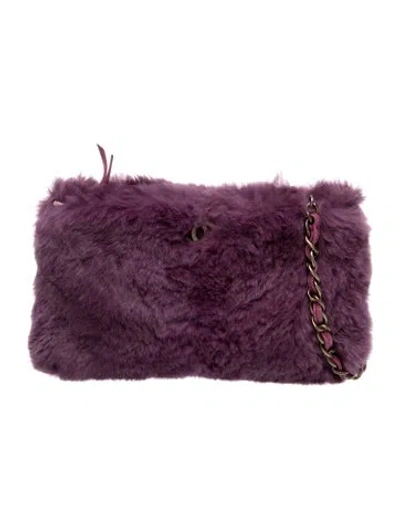 Pre-owned Chanel Orylag Fur Cc Shoulder Bag In Purple