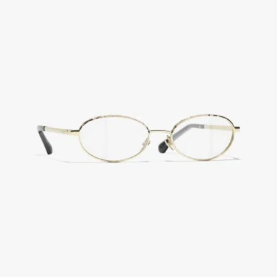 Chanel Oval Eyeglasses In Gold