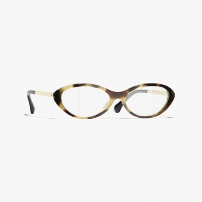 Chanel Oval Eyeglasses In Brown