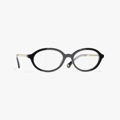 Chanel Oval Eyeglasses In Black