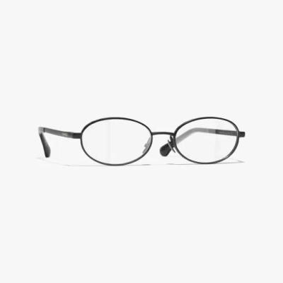 Chanel Oval Eyeglasses In Black