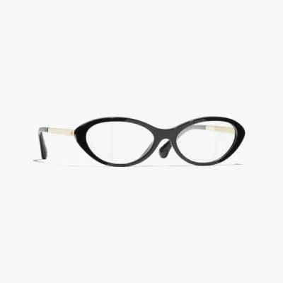 Chanel Oval Eyeglasses In Black
