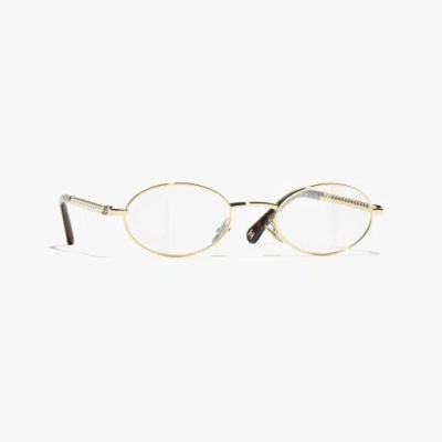 Chanel Oval Eyeglasses In Gold