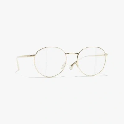 Chanel Oval Eyeglasses In Light Gold 