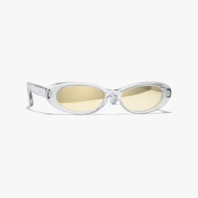 Chanel Oval Sunglasses In Gray