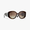 Chanel Oval Sunglasses In Brown