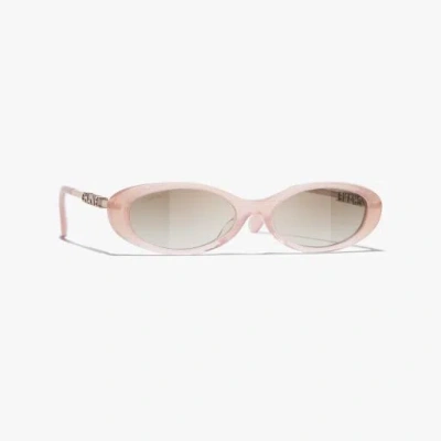 Chanel Oval Sunglasses In Pink