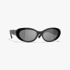 Chanel Oval Sunglasses In Black 