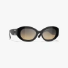 Chanel Oval Sunglasses In Black 