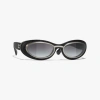 Chanel Oval Sunglasses In Black 