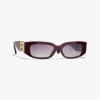 Chanel Oval Sunglasses In Burgundy 
