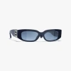 Chanel Oval Sunglasses In Dark Blue 