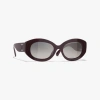 Chanel Oval Sunglasses In Dark Purple 