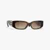 Chanel Oval Sunglasses In Dark Tortoise 