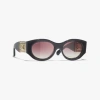 Chanel Oval Sunglasses In Gray 
