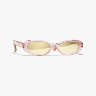 Chanel Oval Sunglasses In Pink