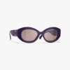 Chanel Oval Sunglasses In Purple 