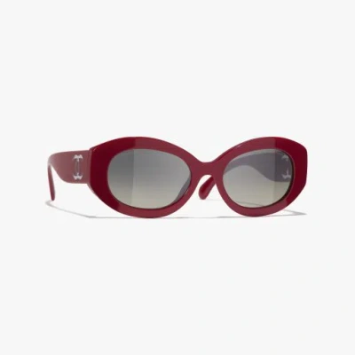 Chanel Oval Sunglasses In Brown