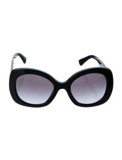 Pre-owned Chanel Oversize Gradient Sunglasses In Black