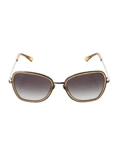 Pre-owned Chanel Oversize Gradient Sunglasses In Silver