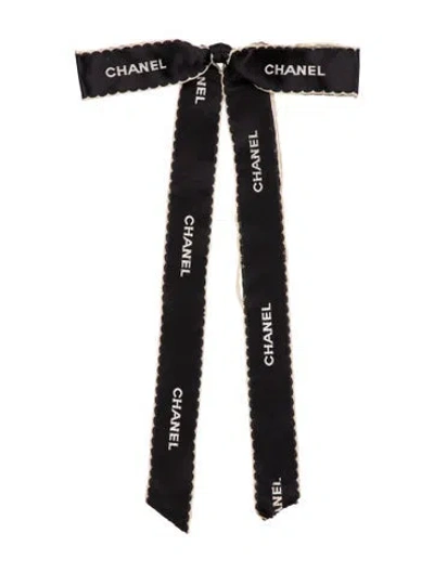 Pre-owned Chanel Oversized Bow Pin Brooch In Black