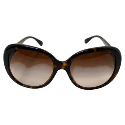 Pre-owned Chanel Oversized Round Tortoise Sunglasses With Coco Mark Details In Black