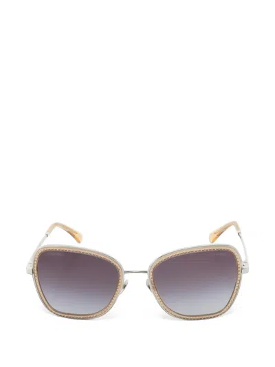 Pre-owned Chanel Oversized-frame Sunglasses In Neutrals