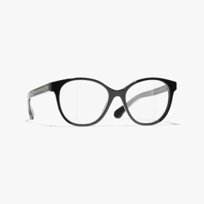 Chanel Pantos Eyeglasses In Black