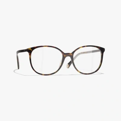 Chanel Pantos Eyeglasses In Dark Tortoise 