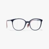 Chanel Pantos Eyeglasses In Navy Blue & Burgundy 
