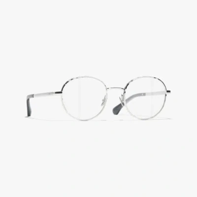 Chanel Pantos Eyeglasses In Silver