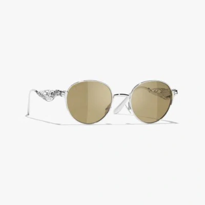 Chanel Pantos Sunglasses In Silver