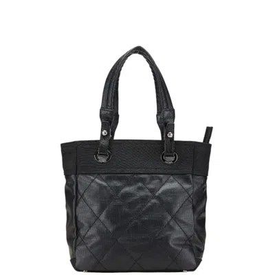 Pre-owned Chanel Paris Biarritz Black Pvc Tote Bag ()