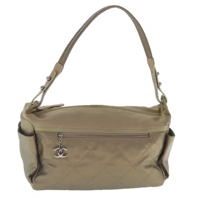 Pre-owned Chanel Paris Biarritz Gold Canvas Shoulder Bag ()