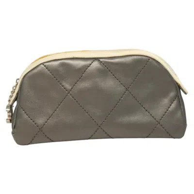 Pre-owned Chanel Paris Biarritz Grey Canvas Clutch Bag ()