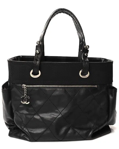 Pre-owned Chanel Paris Biarritz Pm Canvas Tote