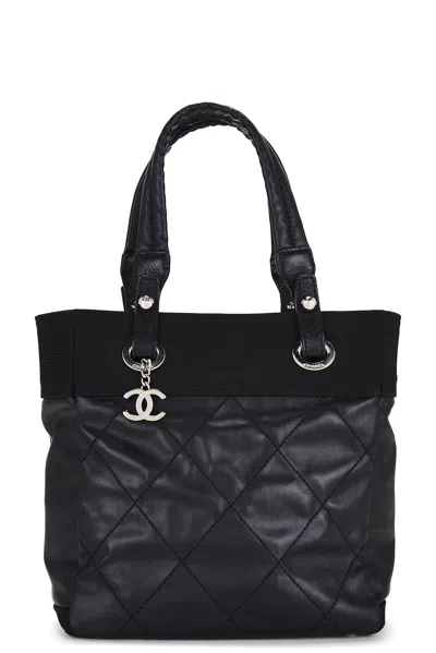 Pre-owned Chanel Paris Biarritz Tote Bag In Black