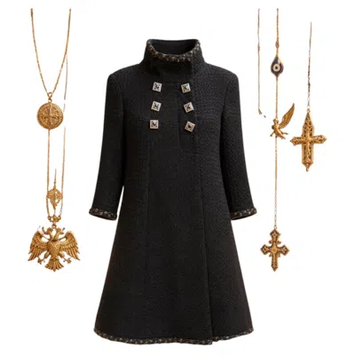 Pre-owned Chanel Paris / Byzance Legendary Black Tweed Coat 50 Fr