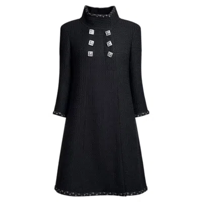 Pre-owned Chanel Paris / Byzance Legendary Black Tweed Coat 50 Fr