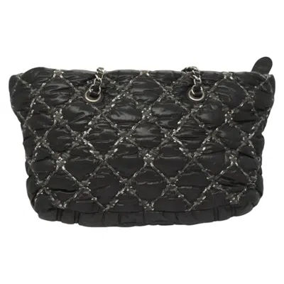 Pre-owned Chanel Paris Byzans Black Nylon Shoulder Bag ()
