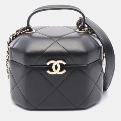 Pre-owned Chanel Paris-chateau De Chenonceau Black Leather Vendome Case