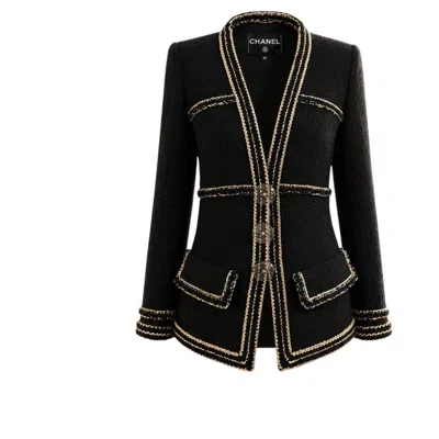Pre-owned Chanel Paris / Cosmopolite Eternal Black Tweed Jacket 40 Fr