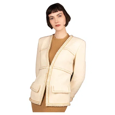 Pre-owned Chanel "paris Cosmopolite" Jacket By Karl Lagerfeld, Métiers D'art 2017 In Sand