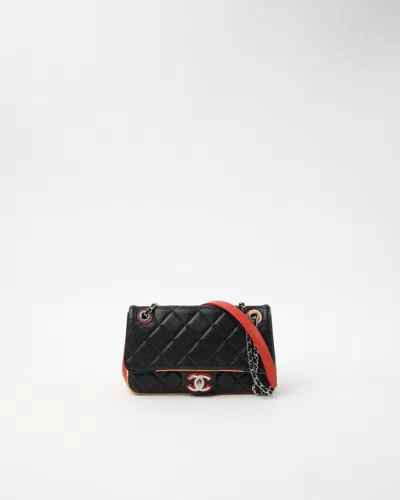 Pre-owned Chanel Paris Cuba Small Single Flap Bag In Black